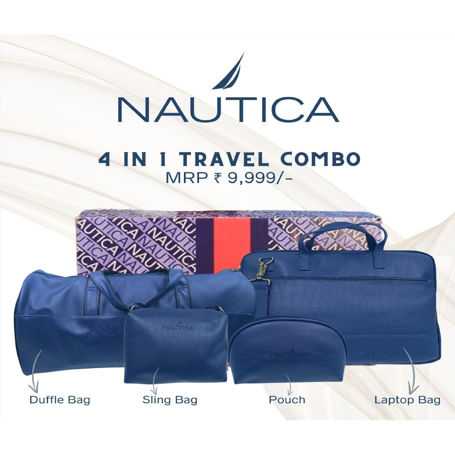 Personalized 4 in 1 Travel Combo Nautica Blue