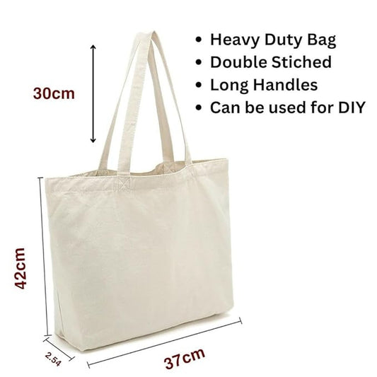 CrownLit Reusable Grocery Bags, Cotton Canvas Tote Bags for Shopping, Travel, Beach, Camping, Outdoor Activities, 16.5" x 14.5", Handle Length 12", Set of 10, Environment Friendly