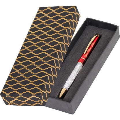 Personalised Red Crystal Pen in Gift Box