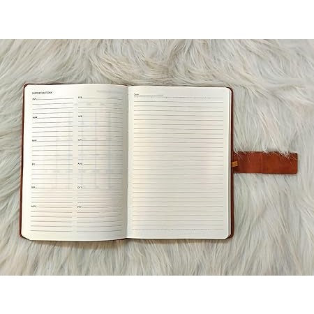 Personalized Leather Diary with Card Holder, Document Organizer, Magnetic Lock, Brown