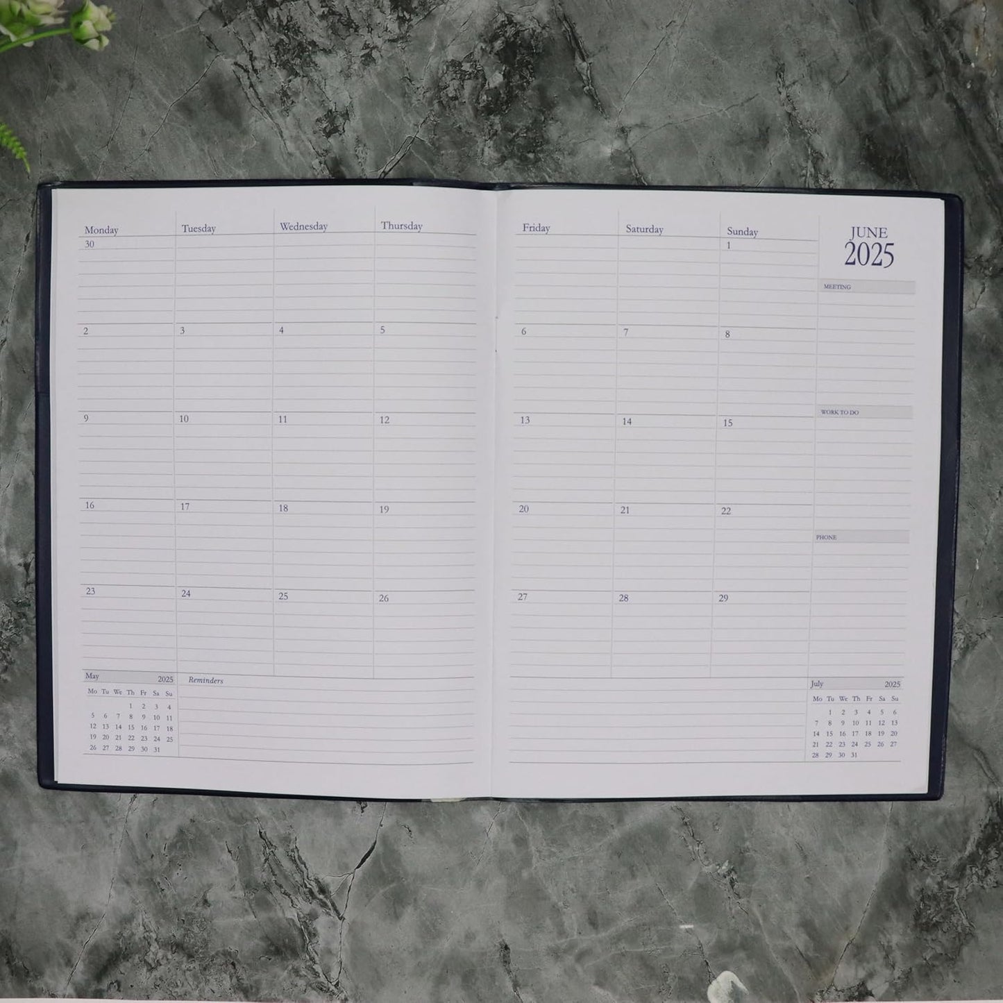 Crownlit 2025 Monthly Calendar Planner - 15-Month Compact Organizer with Two-Page Monthly View | Lightweight & Durable | Perfect for Reminders & Important Notes