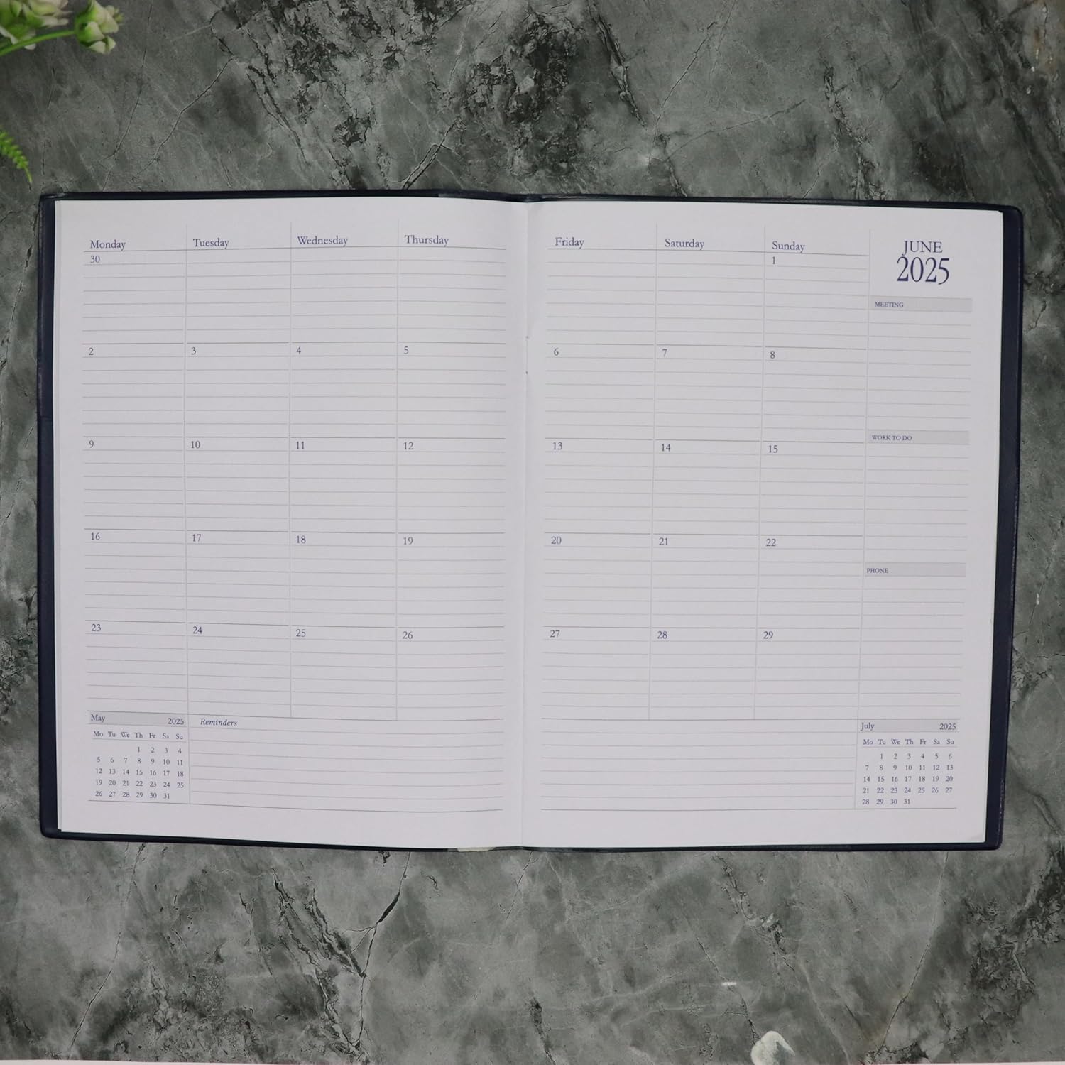 Crownlit 2025 Monthly Calendar Planner - 15-Month Compact Organizer with Two-Page Monthly View | Lightweight & Durable | Perfect for Reminders & Important Notes