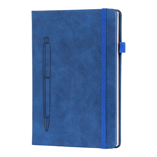 CrownLit Personalized Blue A5 Notebook Diary for Office, Unique Design Pen Etched