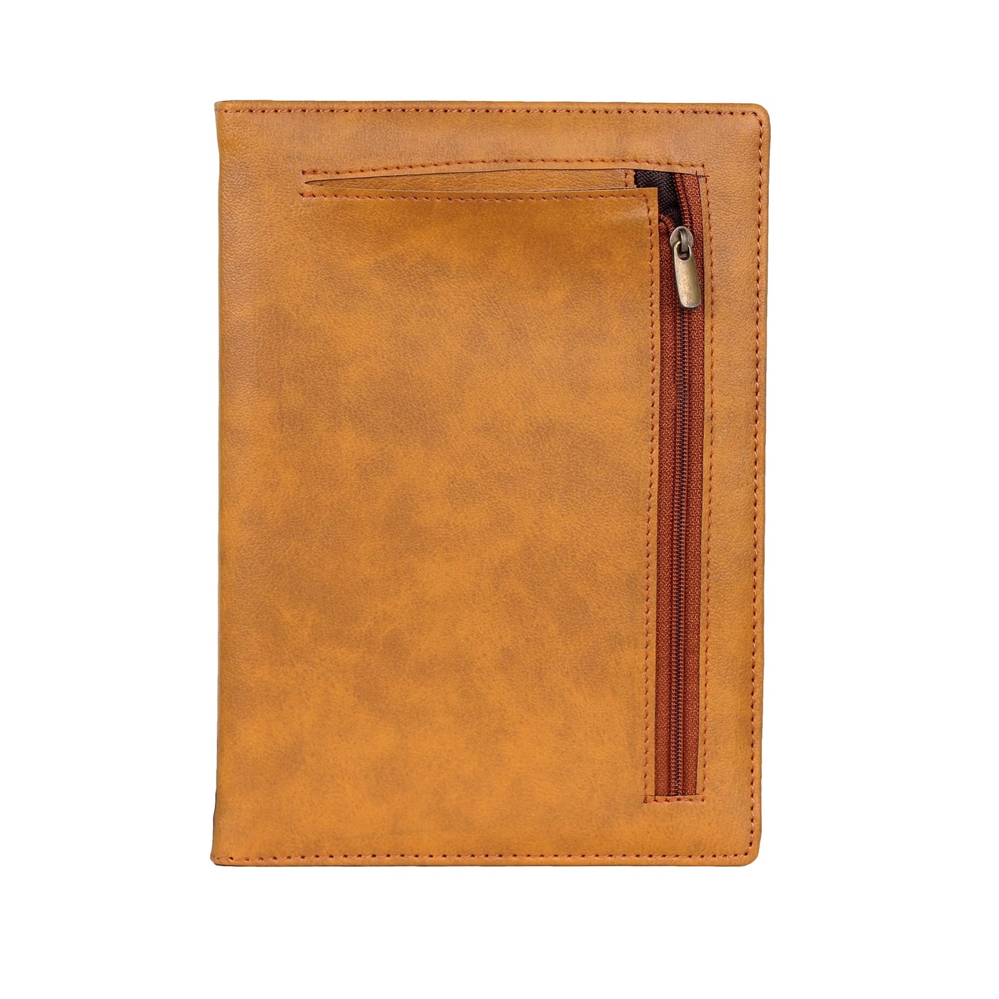 CrownLit Notebook Diary with Zip Pouch Color : Brown