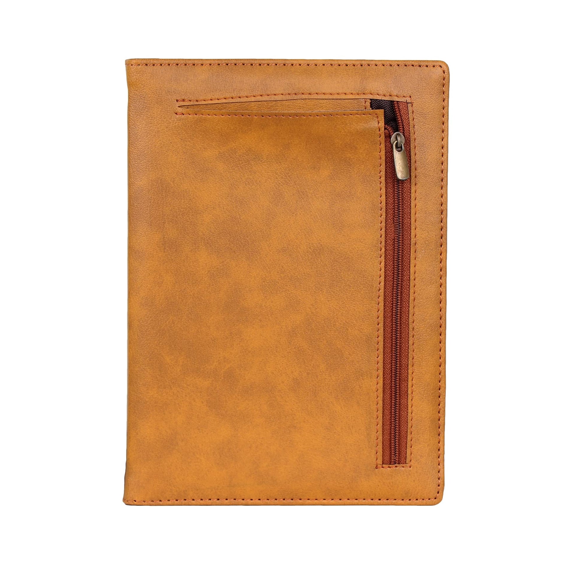 CrownLit Notebook Diary with Zip Pouch Color : Brown