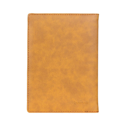 CrownLit Notebook Diary with Zip Pouch Color : Brown